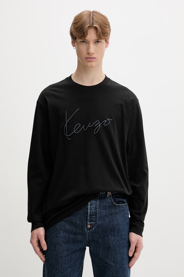 Лонгслив мужской хлопковый Kenzo цвет черный