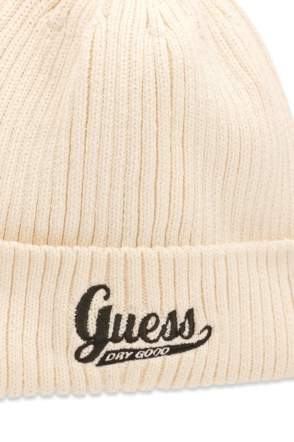 Шапка beanie дитяча Guess колір білий фото 3