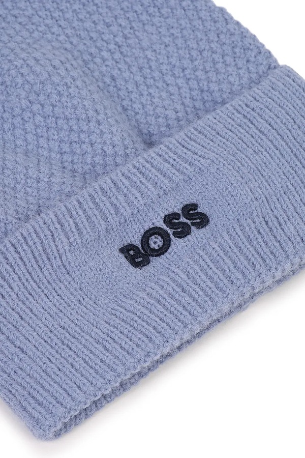 Шапка з помпоном дитяча BOSS колір блакитний фото 3