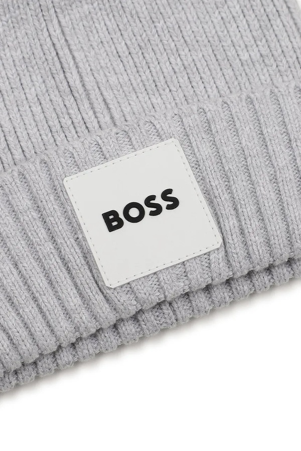 Шапка beanie детская BOSS цвет серый фото 2