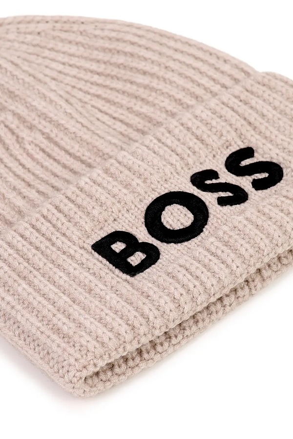 Шапка beanie детская BOSS цвет бежевый фото 2