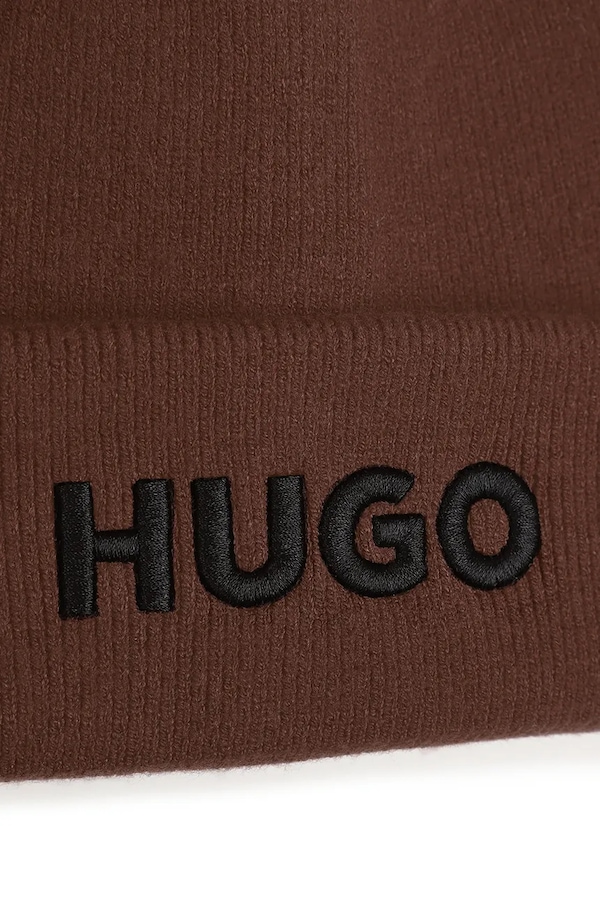 Шапка beanie детская HUGO цвет коричневый фото 2