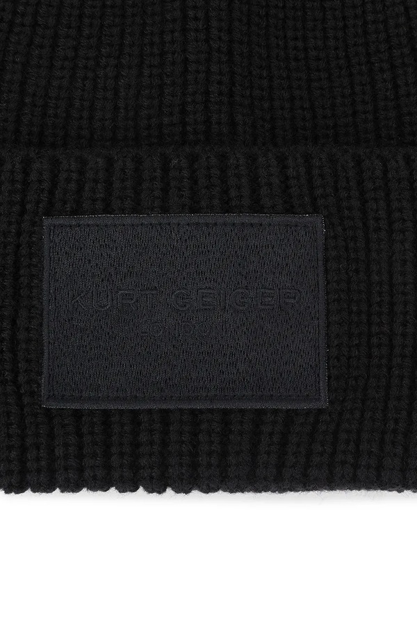 Шапка beanie жіноча Kurt Geiger London колір чорний фото 3