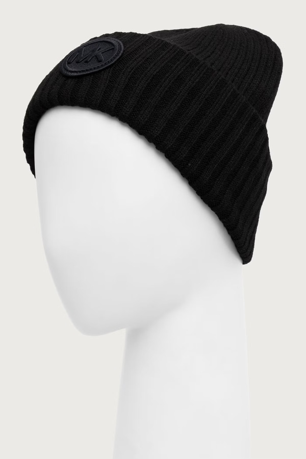 Шапка beanie жіноча з додаванням вовни MICHAEL Michael Kors колір чорний фото 2