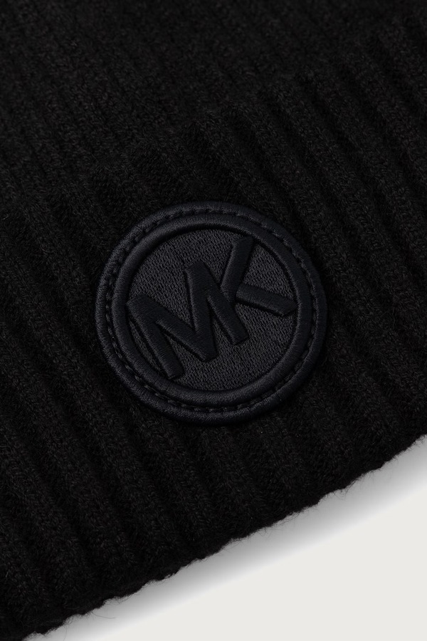 Шапка beanie жіноча з додаванням вовни MICHAEL Michael Kors колір чорний фото 3