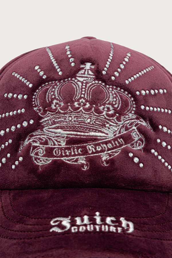 Кепка жіноча Juicy Couture REGAL REBELLE DIAMANTE VELOUR колір бордовий фото 2