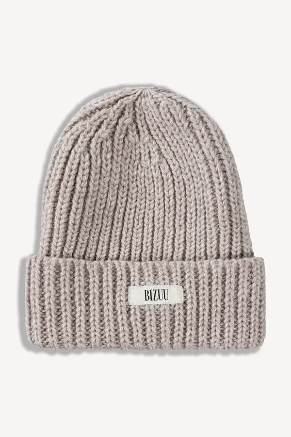 Шапка beanie жіноча з вовною BIZUU BALBI колір бежевий фото 2