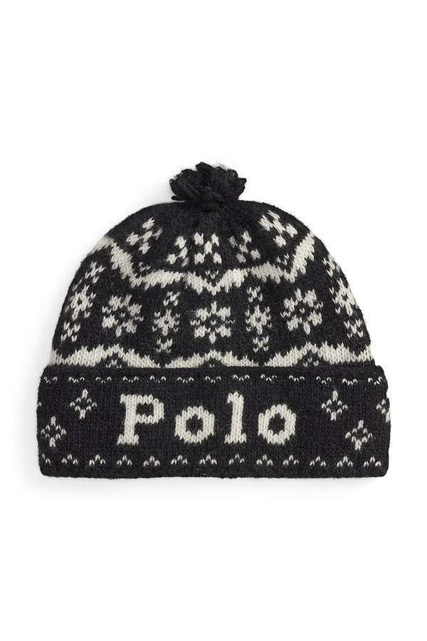 Шапка жіноча вовняна Polo Ralph Lauren колір чорний