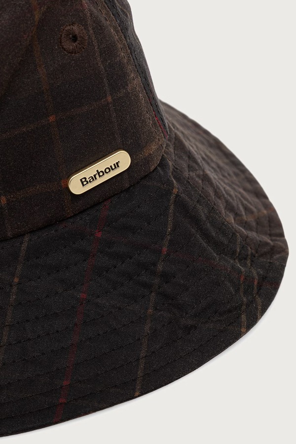 Капелюх жіночий бавовняний Barbour колір зелений фото 2