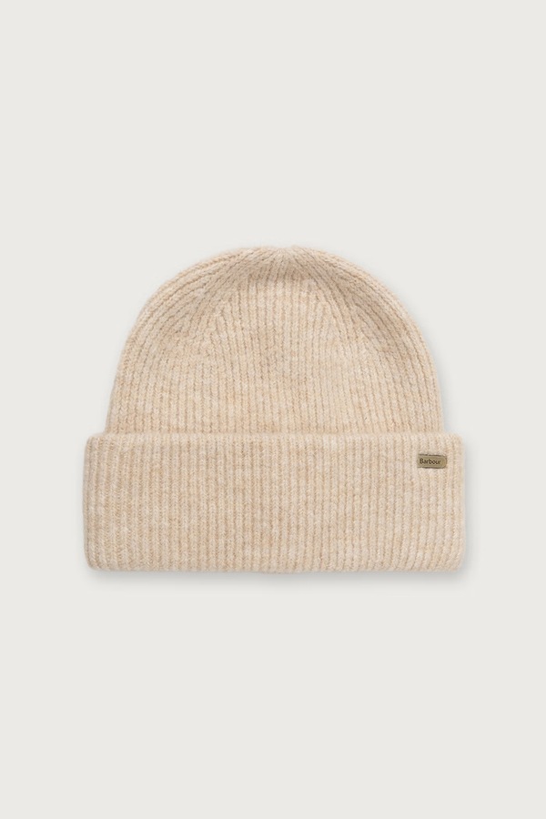 Шапка beanie жіноча з додаванням вовни Barbour колір бежевий