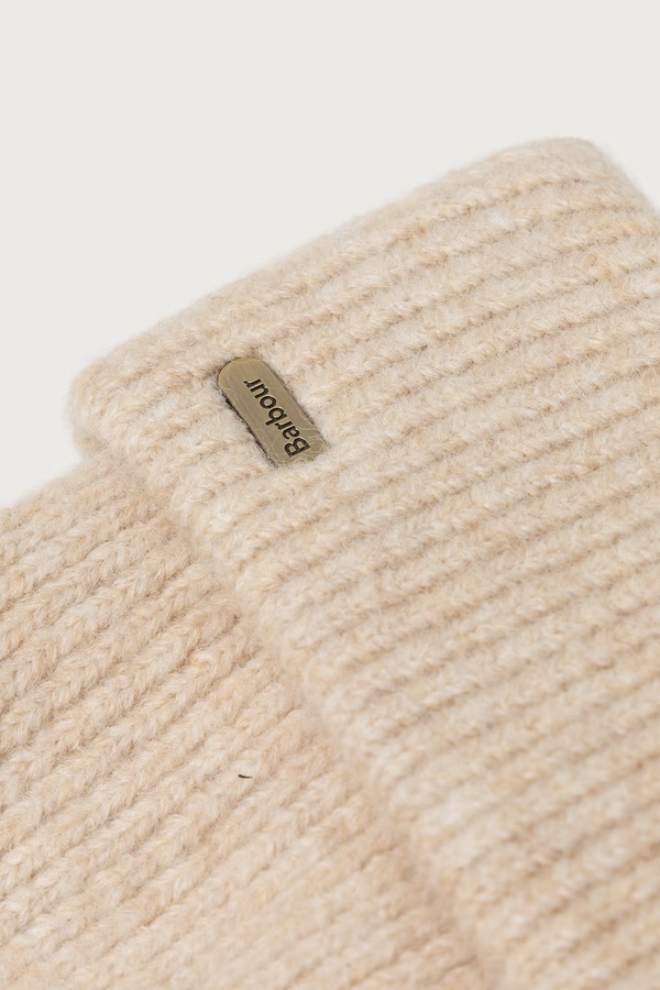 Шапка beanie жіноча з додаванням вовни Barbour колір бежевий фото 3