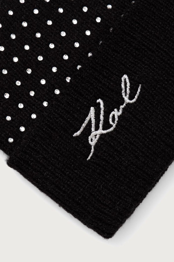 Шапка beanie жіноча з додаванням вовни Karl Lagerfeld колір чорний фото 2