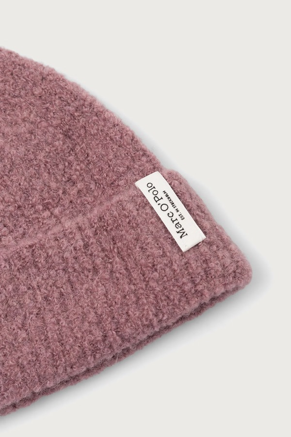 Шапка beanie жіноча з вовною Marc O'Polo колір рожевий фото 3