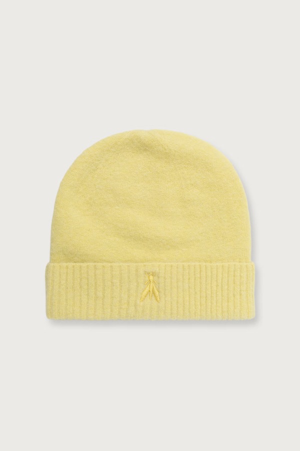 Шапка beanie жіноча з вовною Patrizia Pepe колір жовтий