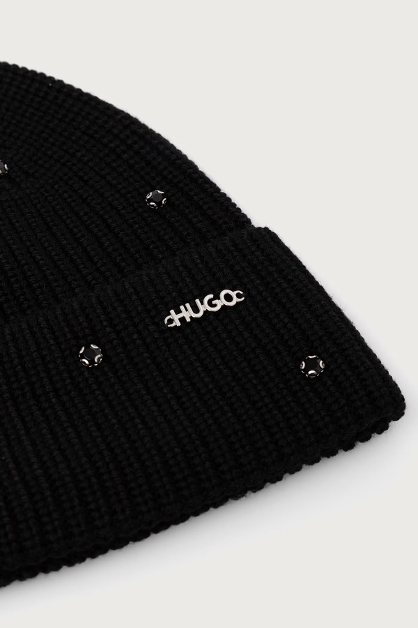 Шапка beanie жіноча HUGO Sili_Hat колір чорний фото 3