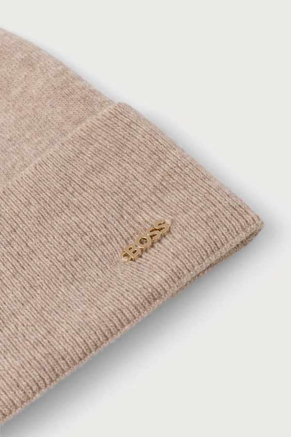Шапка beanie жіноча вовняна BOSS Laris_hat колір білий фото 3