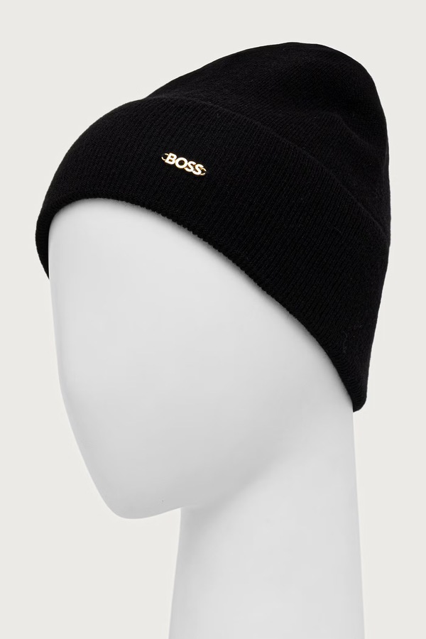 Шапка beanie жіноча вовняна BOSS Laris_hat колір чорний фото 2