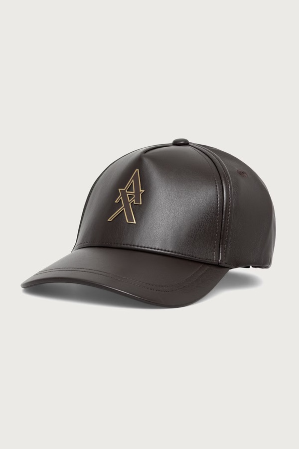 Кепка жіноча зі штучної шкіри Armani Exchange колір коричневий