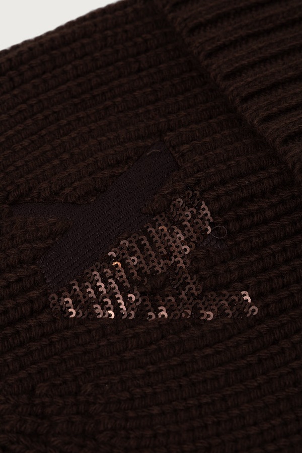 Шапка beanie жіноча з вовною Armani Exchange колір коричневий фото 2