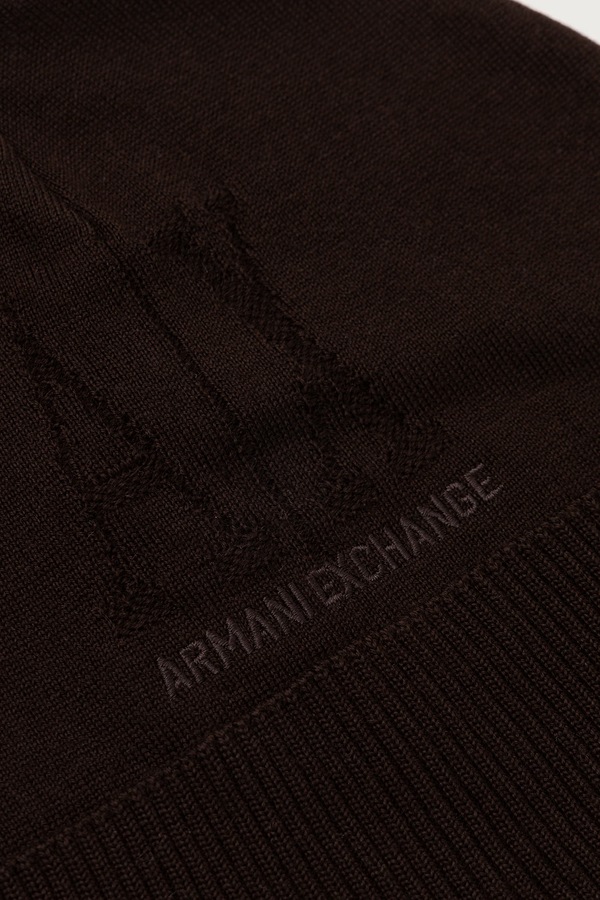 Шапка жіноча вовняна Armani Exchange колір коричневий фото 2