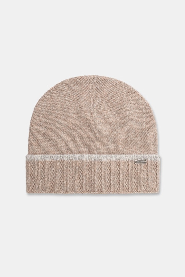 Шапка beanie жіноча з вовною Paul&Shark колір бежевий