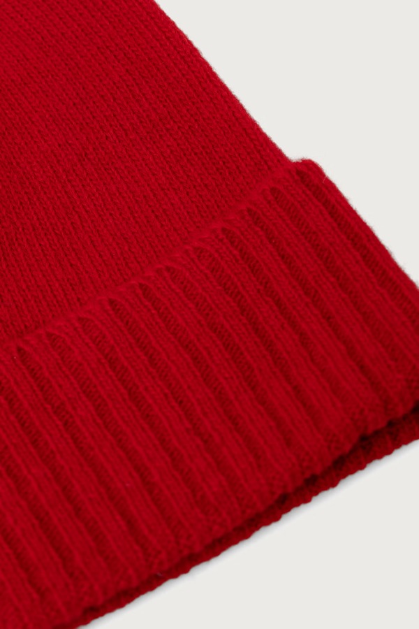 Шапка beanie жіноча вовняна United Colors of Benetton колір червоний фото 3