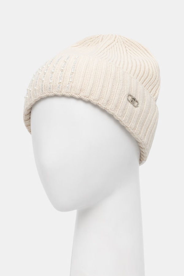 Шапка beanie женская Liu Jo цвет бежевый