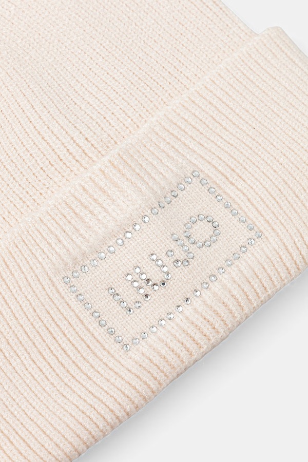 Шапка beanie женская из добавлением шерсти Liu Jo цвет бежевый фото 2