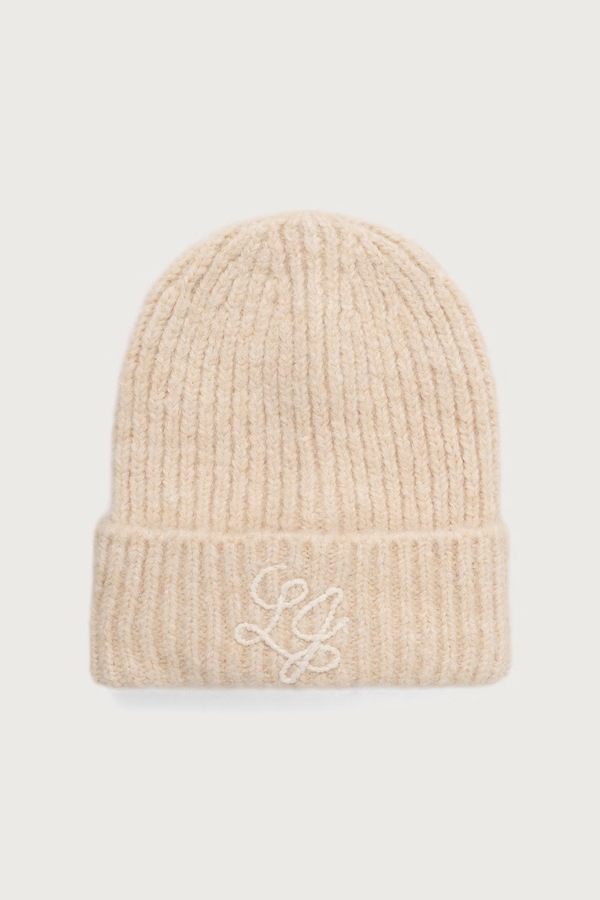 Шапка beanie женская из добавлением шерсти Liu Jo цвет бежевый
