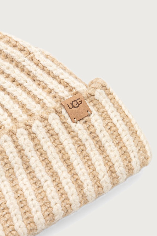 Шапка beanie жіноча з додаванням вовни UGG колір бежевий фото 2