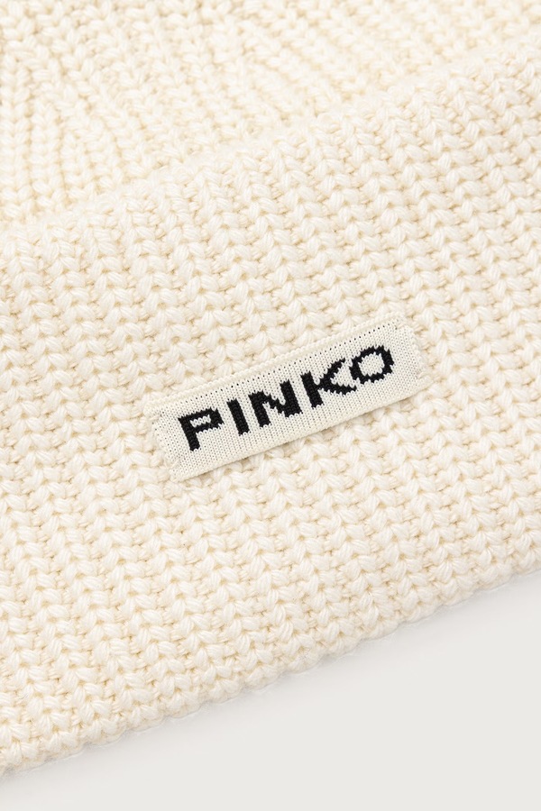Шапка жіноча з додаванням вовни Pinko колір бежевий фото 2