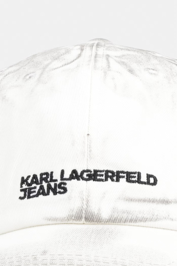Бейсболка жіноча бавовняна Karl Lagerfeld Jeans колір бежевий