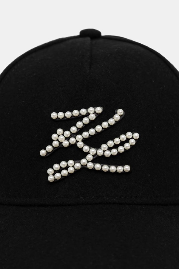 Кепка женская из добавлением шерсти Karl Lagerfeld K/AUTOGRAPH цвет черный