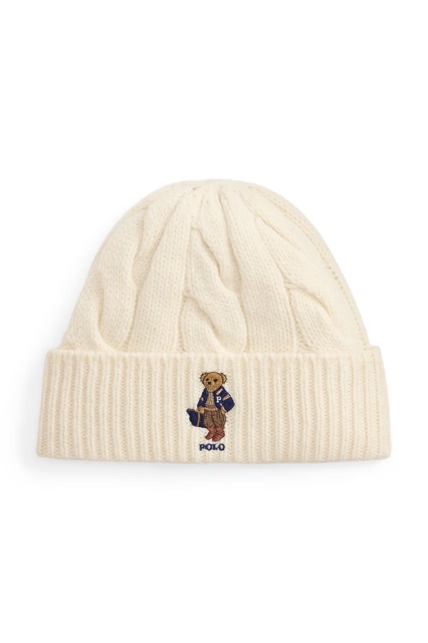 Шапка beanie жіноча Polo Ralph Lauren колір бежевий фото 2
