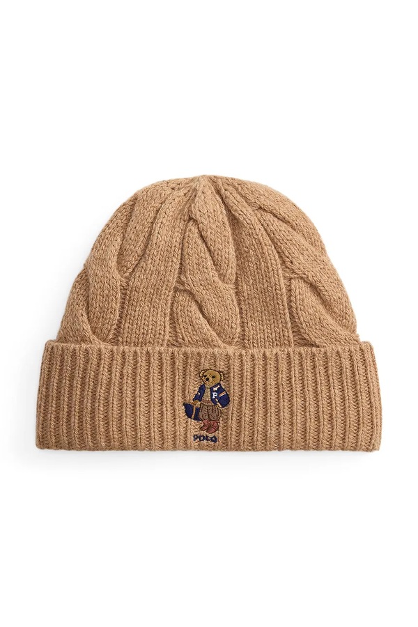 Шапка beanie женская Polo Ralph Lauren цвет коричневый