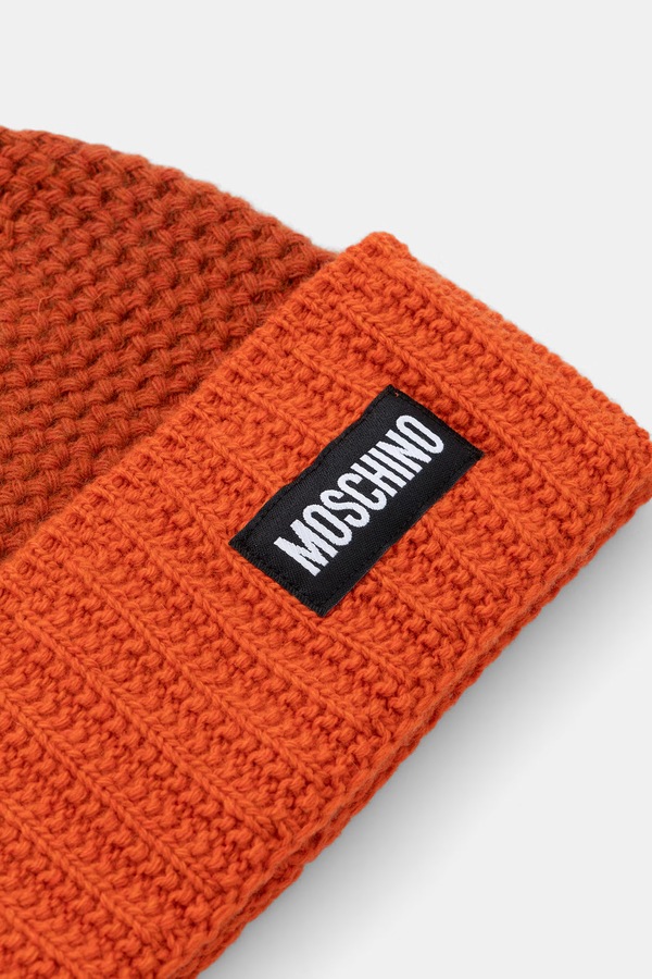 Шапка жіноча з вовною Moschino колір помаранчевий фото 2