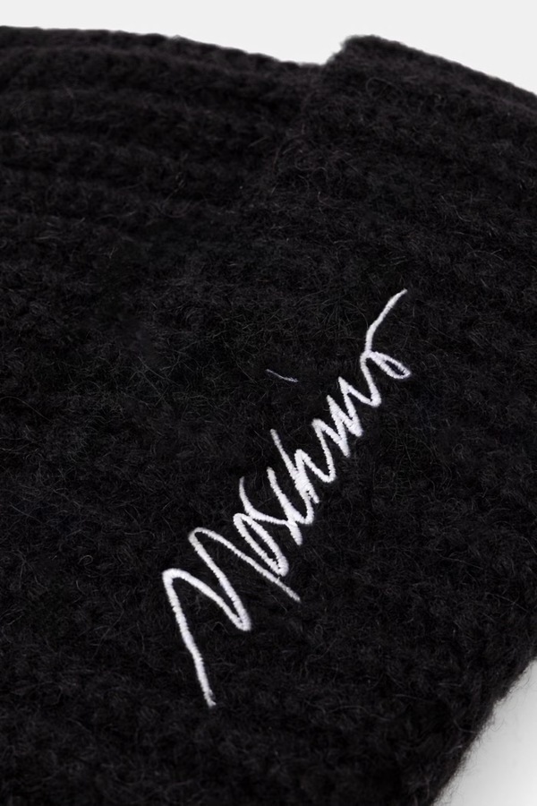 Шапка beanie жіноча з вовною Moschino колір чорний фото 2