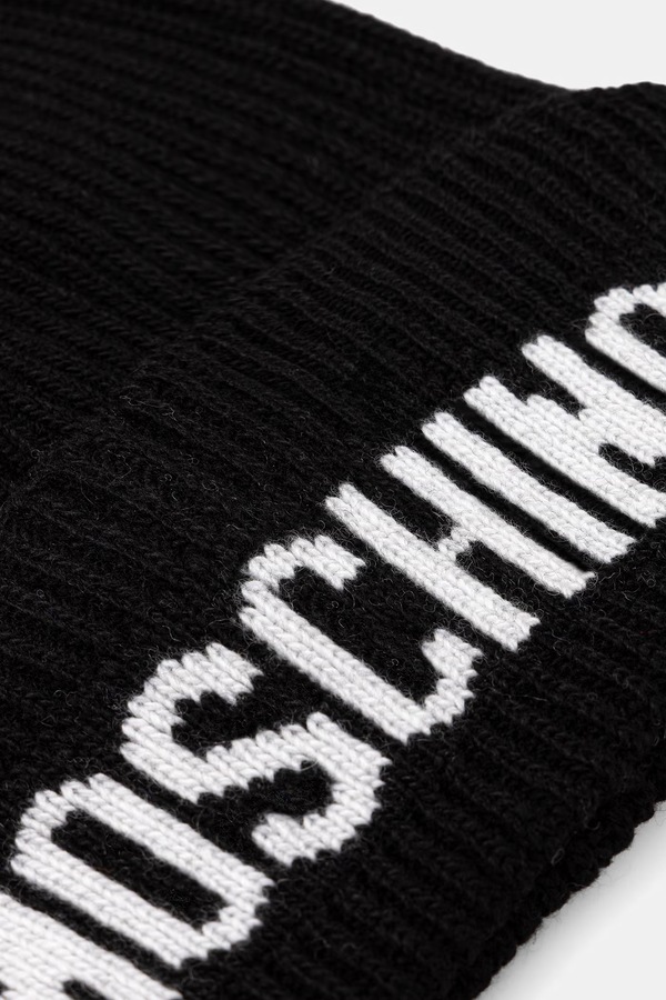 Шапка жіноча з вовною Moschino колір чорний фото 2