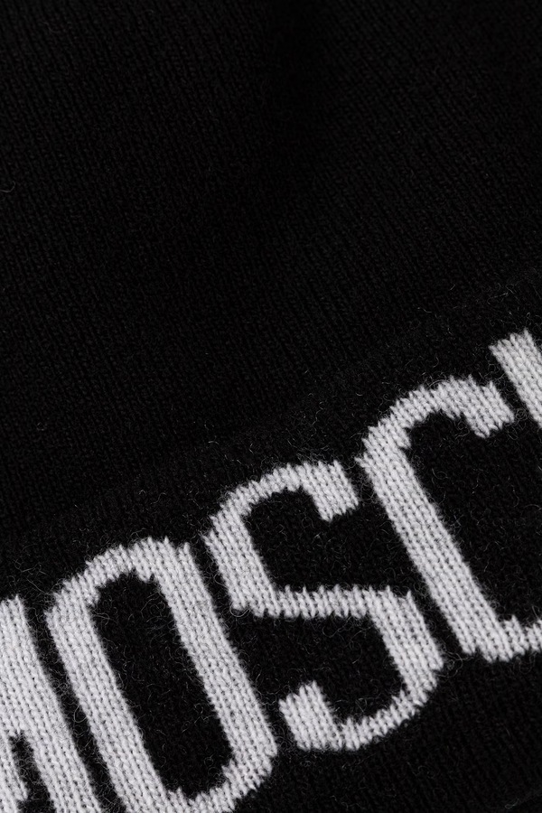 Шапка beanie жіноча з вовною Moschino колір чорний фото 2