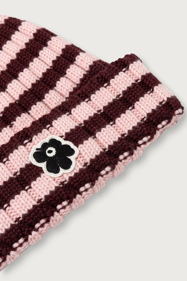 Шапка beanie жіноча вовняна Marimekko колір рожевий фото 3