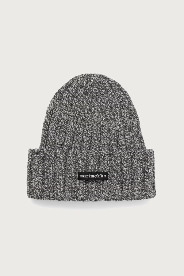 Шапка beanie жіноча вовняна Marimekko колір сірий