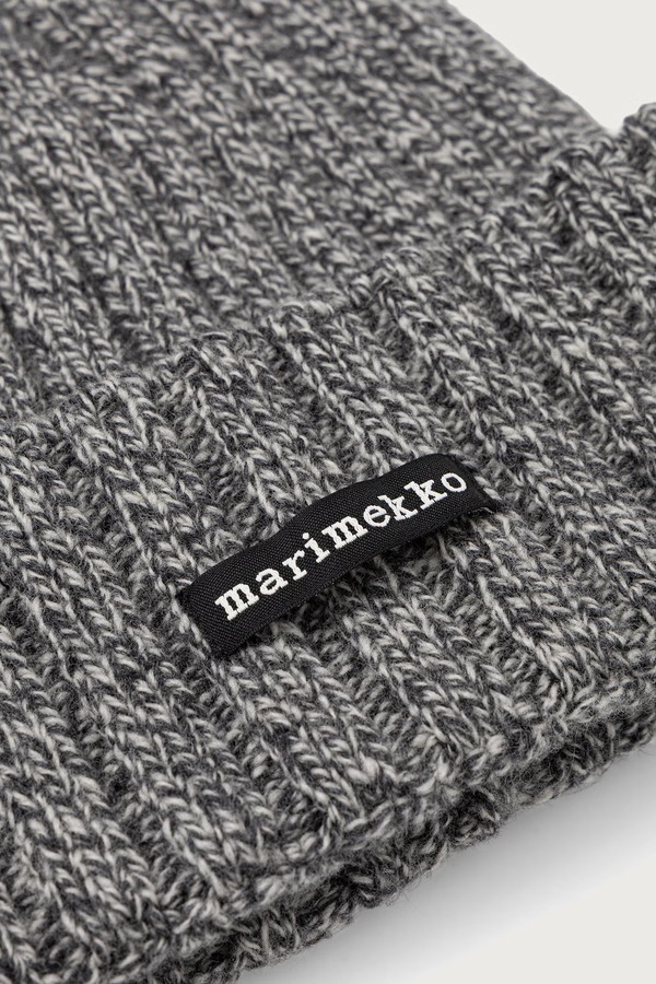 Шапка beanie жіноча вовняна Marimekko колір сірий