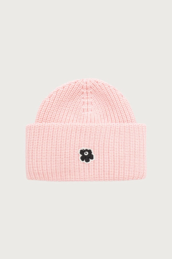 Шапка beanie жіноча вовняна Marimekko колір рожевий