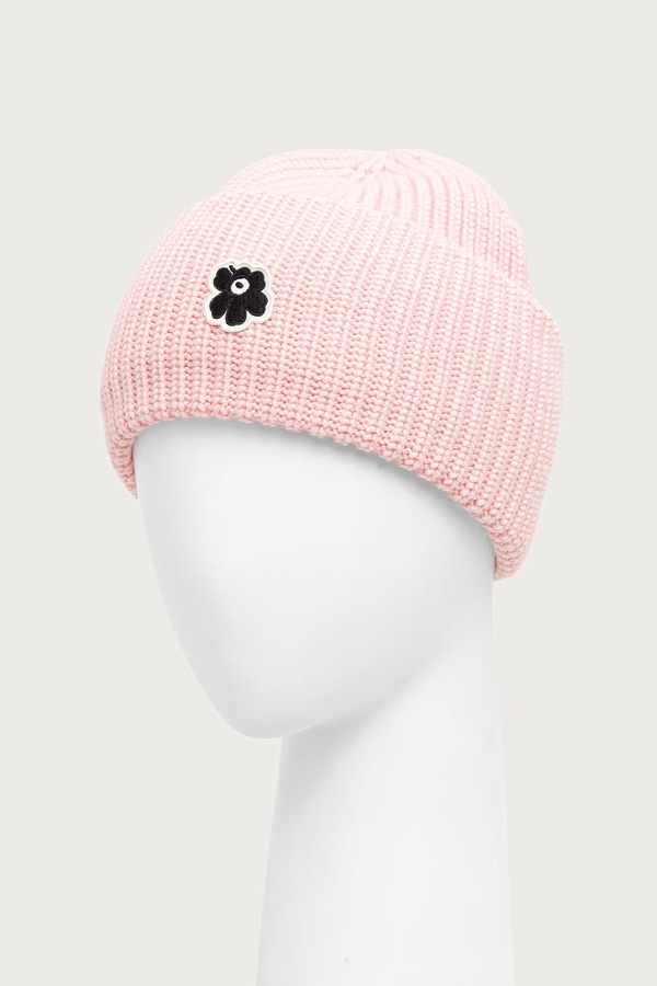 Шапка beanie жіноча вовняна Marimekko колір рожевий фото 2