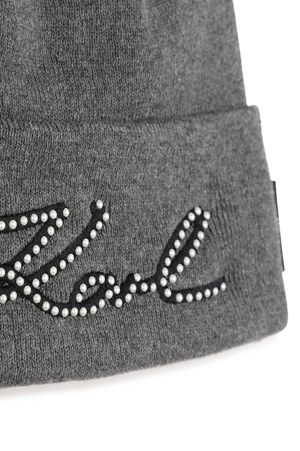 Шапка beanie дитяча з бавовною Karl Lagerfeld колір сірий фото 2