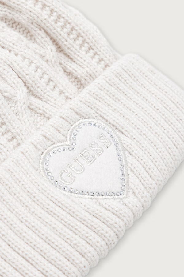 Шапка з помпоном дитяча Guess колір сірий фото 2