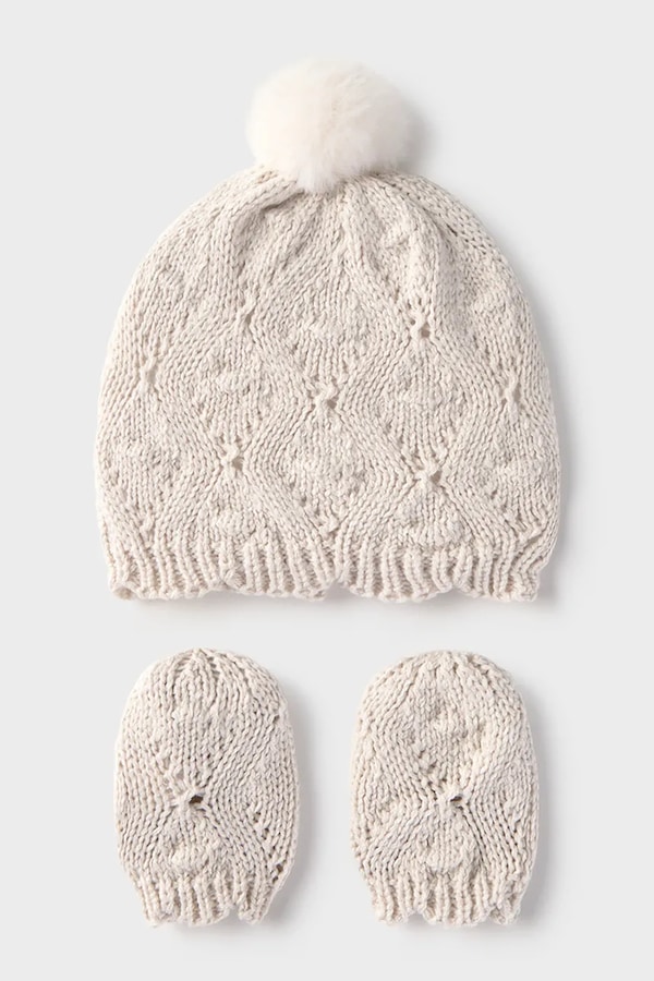 Шапка beanie дитяча з бавовною Mayoral Newborn колір білий