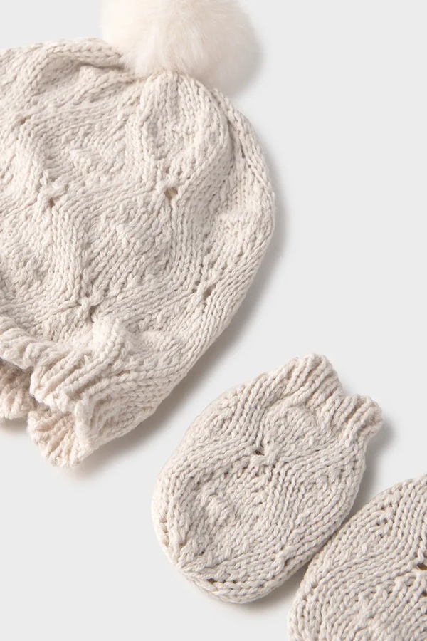 Шапка beanie дитяча з бавовною Mayoral Newborn колір білий