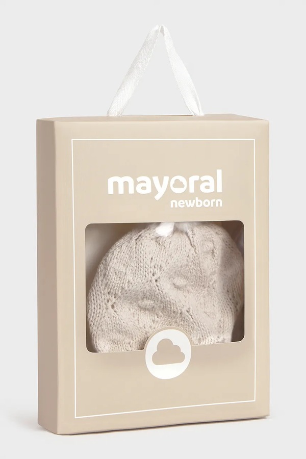 Шапка beanie дитяча з бавовною Mayoral Newborn колір білий фото 2