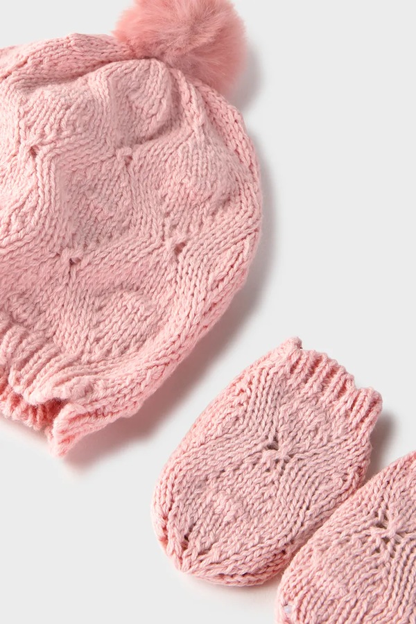 Шапка beanie дитяча з бавовною Mayoral Newborn колір рожевий